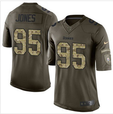 Nike Pittsburgh Steelers #95 Jarvis Jones Green Men's Stitched NFL Limited Salute to Service Jersey