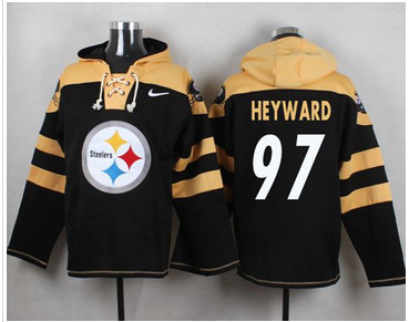 Nike Pittsburgh Steelers #97 Cameron Heyward Black Player Pullover NFL Hoodie