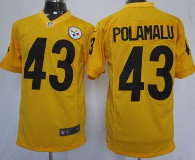 2012 NEW NFL Pittsburgh Steelers 43 Troy Polamalu Yellow Jerseys(Game)