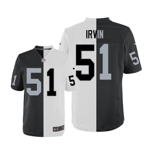 Nike Raiders #51 Bruce Irvin White Black Men's Stitched NFL Elite Split Jersey