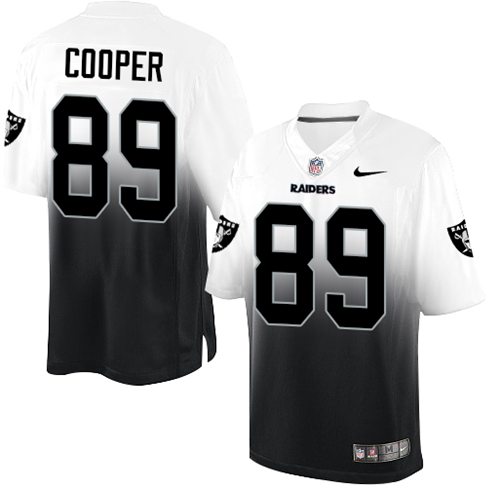 Nike Raiders #89 Amari Cooper White Black Men's Stitched NFL Elite Fadeaway Fashion Jersey