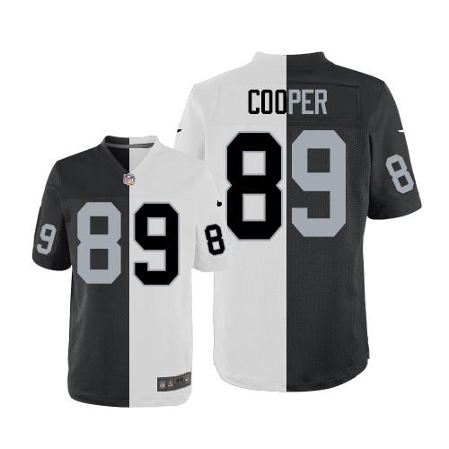 Nike Raiders #89 Amari Cooper White Black Men's Stitched NFL Elite Split Jersey
