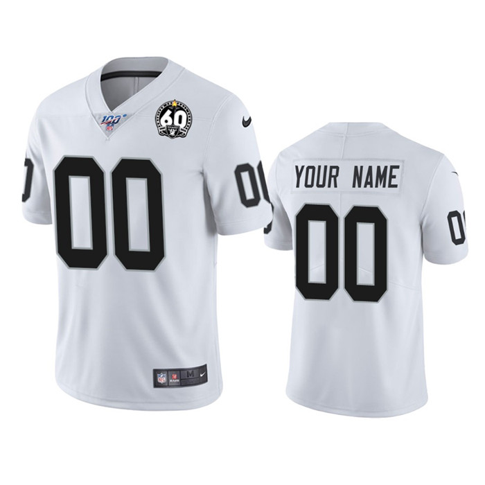 Nike Raiders Custom White 60th Anniversary Vapor Limited Stitched NFL 100th Season Jersey Nike Raiders Custom White 60th Anniversary Vapor Limited Stitched NFL 100th Season Jersey