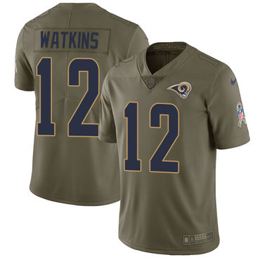 Nike Rams #12 Sammy Watkins Olive Youth Stitched NFL Limited 2017 Salute to Service Jersey