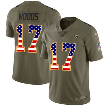 Nike Rams #17 Robert Woods Olive USA Flag Men's Stitched NFL Limited 2017 Salute to Service Jersey Nike Rams #17 Robert Woods Olive USA Flag Men's Stitched NFL Limited 2017 Salute to Service Jersey
