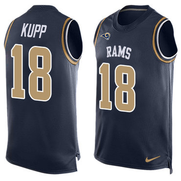 Nike Rams #18 Cooper Kupp Navy Blue Team Color Men's Stitched NFL Limited Tank Top Jersey Nike Rams #18 Cooper Kupp Navy Blue Team Color Men's Stitched NFL Limited Tank Top Jersey