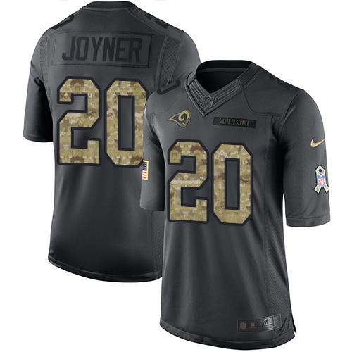 Nike Rams #20 Lamarcus Joyner Black Men's Stitched NFL Limited 2016 Salute to Service Jersey Nike Rams #20 Lamarcus Joyner Black Men's Stitched NFL Limited 2016 Salute to Service Jersey