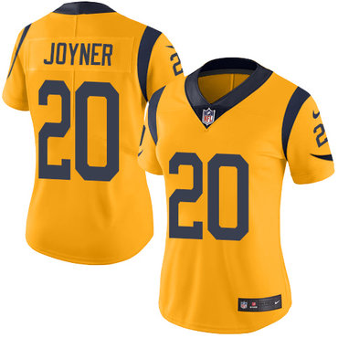 Nike Rams #20 Lamarcus Joyner Gold Women's Stitched NFL Limited Rush Jersey