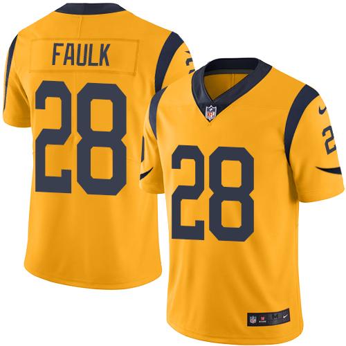 Nike Rams #28 Marshall Faulk Gold Men's Stitched NFL Limited Rush Jersey Nike Rams #28 Marshall Faulk Gold Men's Stitched NFL Limited Rush Jersey