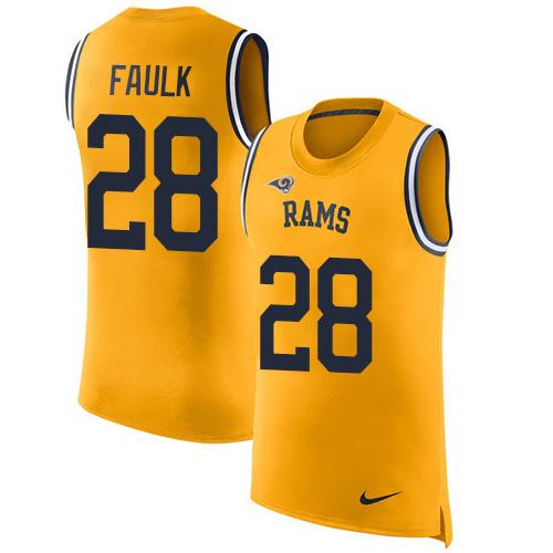Nike Rams #28 Marshall Faulk Gold Men's Stitched NFL Limited Rush Tank Top Jersey Nike Rams #28 Marshall Faulk Gold Men's Stitched NFL Limited Rush Tank Top Jersey
