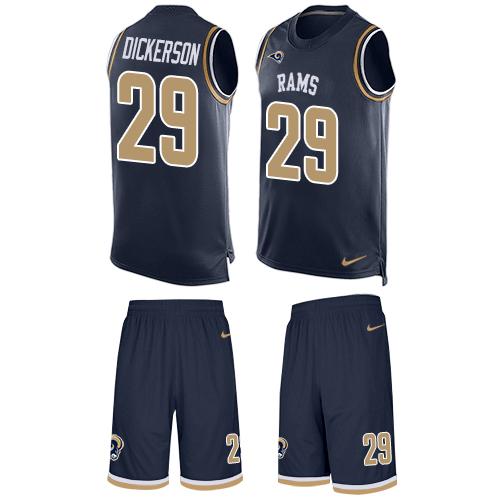 Nike Rams #29 Eric Dickerson Navy Blue Team Color Men's Stitched NFL Limited Tank Top Suit Jersey Nike Rams #29 Eric Dickerson Navy Blue Team Color Men's Stitched NFL Limited Tank Top Suit Jersey