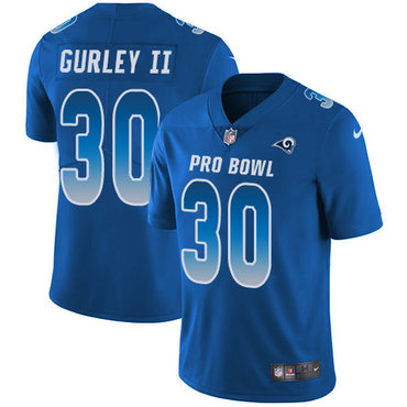 Nike Rams #30 Todd Gurley II Royal Women's Stitched NFL Limited NFC 2018 Pro Bowl Jersey