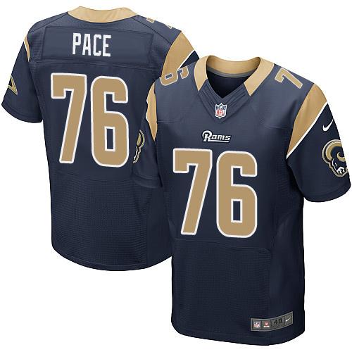 Nike Rams #76 Orlando Pace Navy Blue Team Color Men's Stitched NFL Elite Jersey Nike Rams #76 Orlando Pace Navy Blue Team Color Men's Stitched NFL Elite Jersey