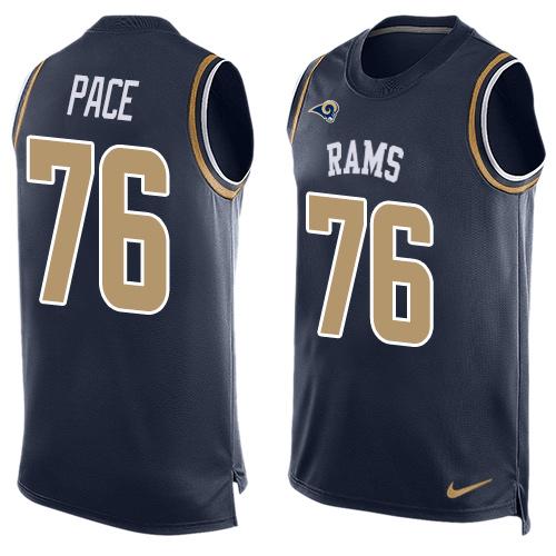 Nike Rams #76 Orlando Pace Navy Blue Team Color Men's Stitched NFL Limited Tank Top Jersey Nike Rams #76 Orlando Pace Navy Blue Team Color Men's Stitched NFL Limited Tank Top Jersey
