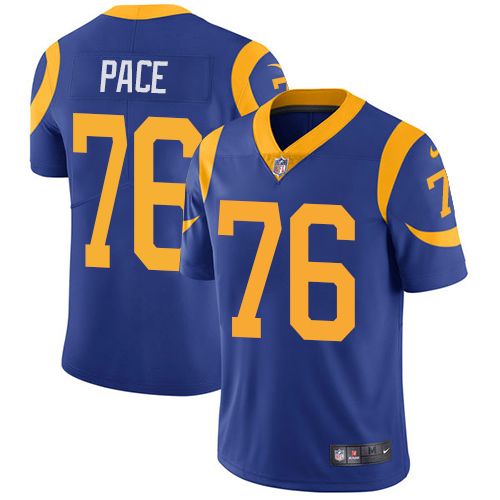 Nike Rams #76 Orlando Pace Royal Blue Alternate Men's Stitched NFL Vapor Untouchable Limited Jersey Nike Rams #76 Orlando Pace Royal Blue Alternate Men's Stitched NFL Vapor Untouchable Limited Jersey