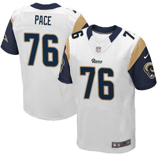 Nike Rams #76 Orlando Pace White Men's Stitched NFL Elite Jersey Nike Rams #76 Orlando Pace White Men's Stitched NFL Elite Jersey