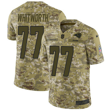 Nike Rams #77 Andrew Whitworth Camo Youth Stitched NFL Limited 2018 Salute to Service Jersey Nike Rams #77 Andrew Whitworth Camo Youth Stitched NFL Limited 2018 Salute to Service Jersey