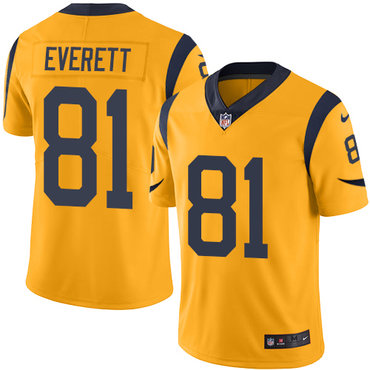 Nike Rams #81 Gerald Everett Gold Men's Stitched NFL Limited Rush Jersey Nike Rams #81 Gerald Everett Gold Men's Stitched NFL Limited Rush Jersey