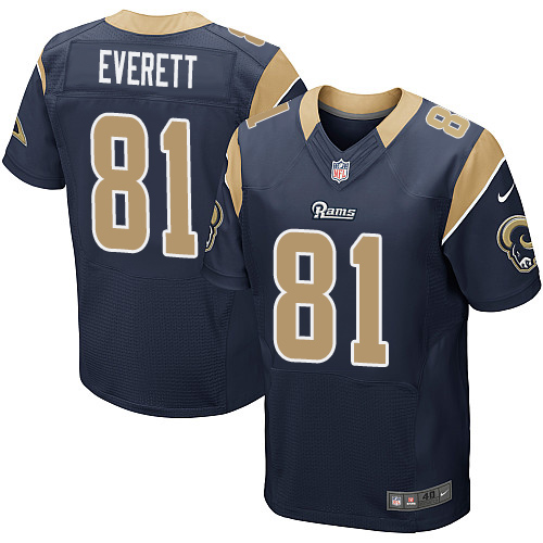 Nike Rams #81 Gerald Everett Navy Blue Team Color Men's Stitched NFL Elite Jersey Nike Rams #81 Gerald Everett Navy Blue Team Color Men's Stitched NFL Elite Jersey