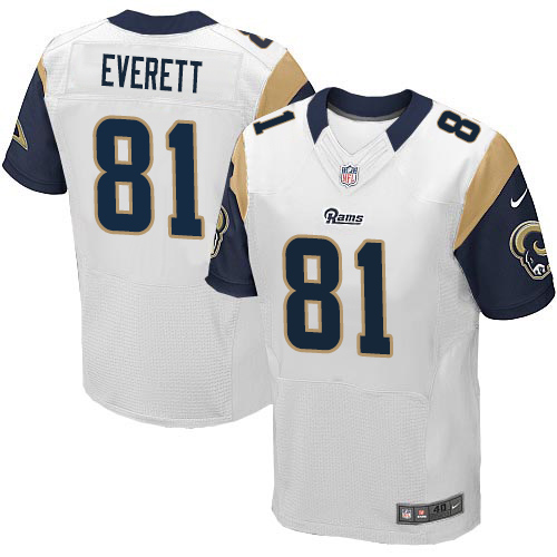 Nike Rams #81 Gerald Everett White Men's Stitched NFL Elite Jersey Nike Rams #81 Gerald Everett White Men's Stitched NFL Elite Jersey
