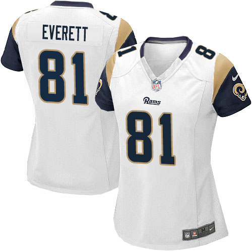 Nike Rams #81 Gerald Everett White Women's Stitched NFL Elite Jersey
