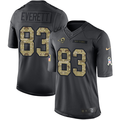 Nike Rams #83 Gerald Everett Black Men's Stitched NFL Limited 2016 Salute to Service Jersey Nike Rams #83 Gerald Everett Black Men's Stitched NFL Limited 2016 Salute to Service Jersey