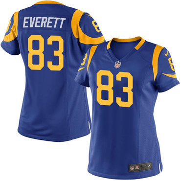 Nike Rams #83 Gerald Everett Royal Blue Alternate Women's Stitched NFL Elite Jersey
