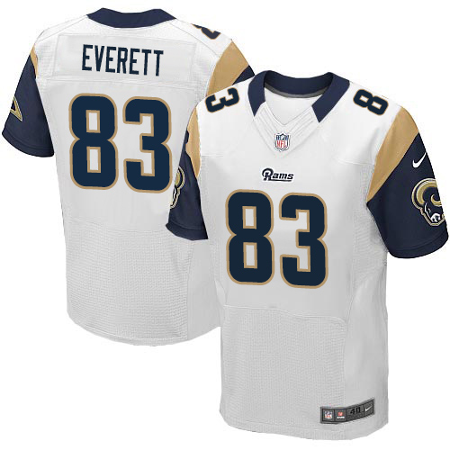 Nike Rams #83 Gerald Everett White Men's Stitched NFL Elite Jersey Nike Rams #83 Gerald Everett White Men's Stitched NFL Elite Jersey