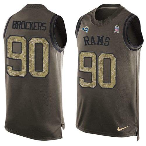 Nike Rams #90 Michael Brockers Green Men's Stitched NFL Limited Salute To Service Tank Top Jersey Nike Rams #90 Michael Brockers Green Men's Stitched NFL Limited Salute To Service Tank Top Jersey