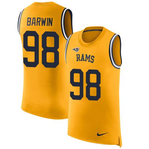 Nike Rams #98 Connor Barwin Gold Men's Stitched NFL Limited Rush Tank Top Jersey Nike Rams #98 Connor Barwin Gold Men's Stitched NFL Limited Rush Tank Top Jersey