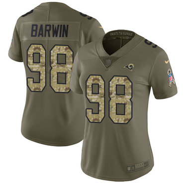 Nike Rams #98 Connor Barwin Olive Camo Women's Stitched NFL Limited 2017 Salute to Service Jersey
