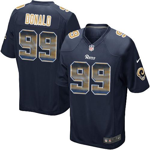 Nike Rams #99 Aaron Donald Navy Blue Team Color Men's Stitched NFL Limited Strobe Jersey Nike Rams #99 Aaron Donald Navy Blue Team Color Men's Stitched NFL Limited Strobe Jersey
