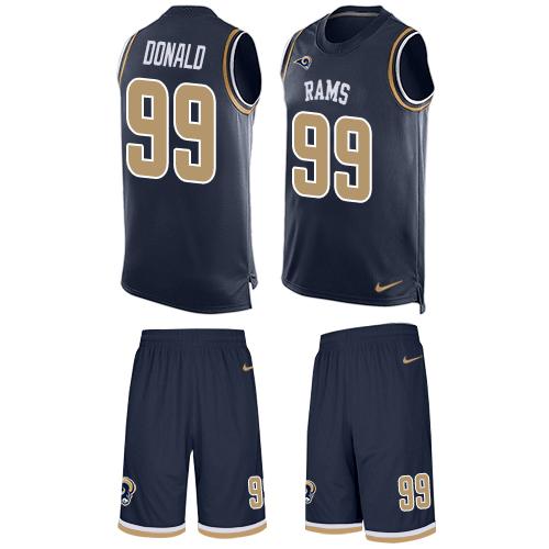 Nike Rams #99 Aaron Donald Navy Blue Team Color Men's Stitched NFL Limited Tank Top Suit Jersey Nike Rams #99 Aaron Donald Navy Blue Team Color Men's Stitched NFL Limited Tank Top Suit Jersey