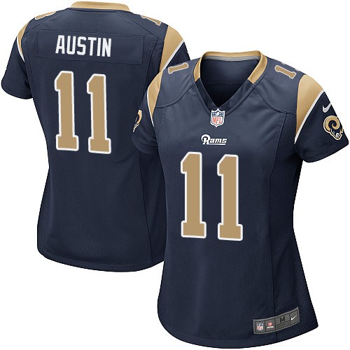 Nike Rams 11 Tavon Austin Navy Women Game Jersey