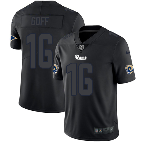 Nike Rams 16 Jared Goff Black Impact Rush Limited Jersey Nike Rams 16 Jared Goff Black Impact Rush Limited Jersey