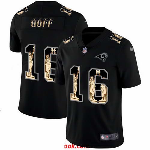 Nike Rams 16 Jared Goff Black Statue Of Liberty Limited Jersey Nike Rams 16 Jared Goff Black Statue Of Liberty Limited Jersey
