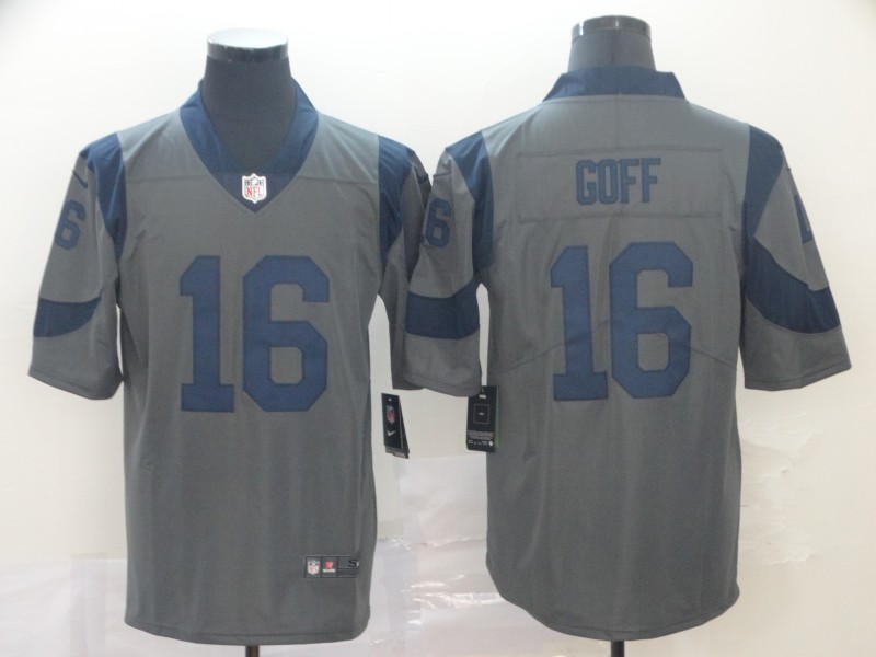 Nike Rams 16 Jared Goff Gray Inverted Legend Limited Jersey Nike Rams 16 Jared Goff Gray Inverted Legend Limited Jersey