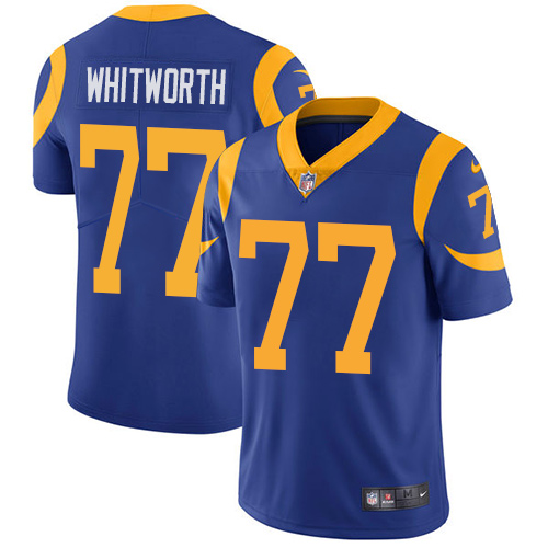 Nike Rams 77 Andrew Whitworth Royal Vapor Untouchable Limited Jersey Nike Rams 77 Andrew Whitworth Royal Vapor Untouchable Limited Jersey
