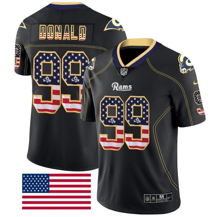 Nike Rams 99 Aaron Donald Black USA Flag Fashion Limited Jersey Nike Rams 99 Aaron Donald Black USA Flag Fashion Limited Jersey