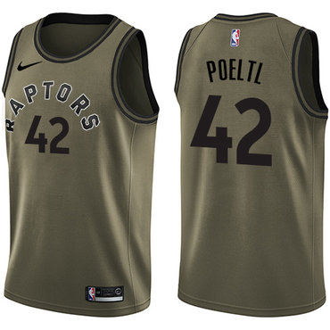 Nike Raptors #42 Jakob Poeltl Green Salute to Service NBA Swingman Jersey