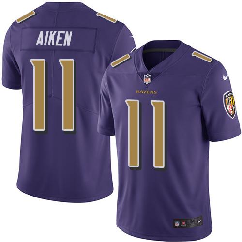Nike Ravens #11 Kamar Aiken Purple Men's Stitched NFL Limited Rush Jersey Nike Ravens #11 Kamar Aiken Purple Men's Stitched NFL Limited Rush Jersey