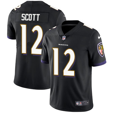 Nike Ravens #12 Jaleel Scott Black Alternate Men's Stitched NFL Vapor Untouchable Limited Jersey Nike Ravens #12 Jaleel Scott Black Alternate Men's Stitched NFL Vapor Untouchable Limited Jersey