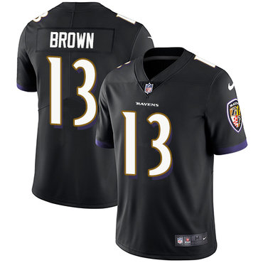 Nike Ravens #13 John Brown Black Alternate Men's Stitched NFL Vapor Untouchable Limited Jersey Nike Ravens #13 John Brown Black Alternate Men's Stitched NFL Vapor Untouchable Limited Jersey
