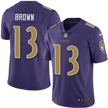Nike Ravens #13 John Brown Purple Men's Stitched NFL Limited Rush Jersey Nike Ravens #13 John Brown Purple Men's Stitched NFL Limited Rush Jersey