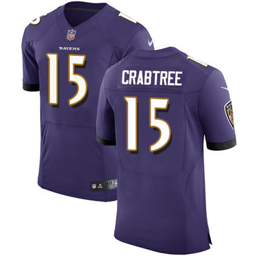 Nike Ravens #15 Michael Crabtree Purple Team Color Men's Stitched NFL Vapor Untouchable Elite Jersey Nike Ravens #15 Michael Crabtree Purple Team Color Men's Stitched NFL Vapor Untouchable Elite Jersey