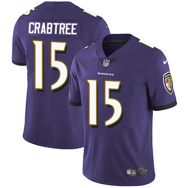 Nike Ravens #15 Michael Crabtree Purple Team Color Men's Stitched NFL Vapor Untouchable Limited Jersey Nike Ravens #15 Michael Crabtree Purple Team Color Men's Stitched NFL Vapor Untouchable Limited Jersey