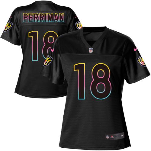 Nike Ravens #18 Breshad Perriman Black Women's NFL Fashion Game Jersey