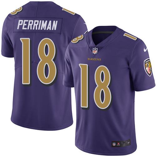 Nike Ravens #18 Breshad Perriman Purple Men's Stitched NFL Limited Rush Jersey Nike Ravens #18 Breshad Perriman Purple Men's Stitched NFL Limited Rush Jersey