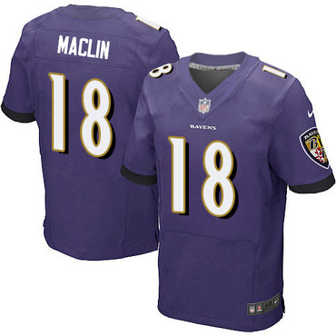 Nike Ravens #18 Jeremy Maclin Purple Team Color Men's Stitched NFL New Elite Jersey