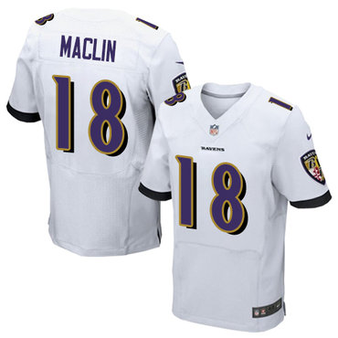 Nike Ravens #18 Jeremy Maclin White Men's Stitched NFL New Elite Jersey